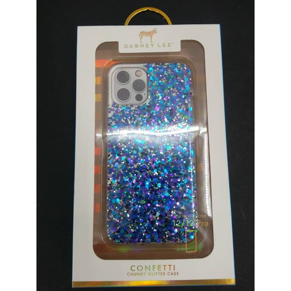 Dabney Lee Confetti Chunky Blue Glitter Case IPhone  12/ 12 Pro